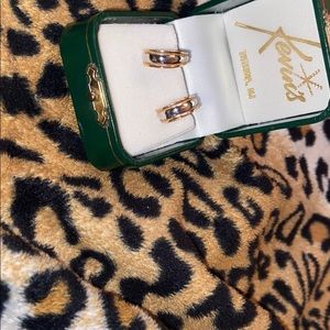 14k Gold Tri Color Earrings